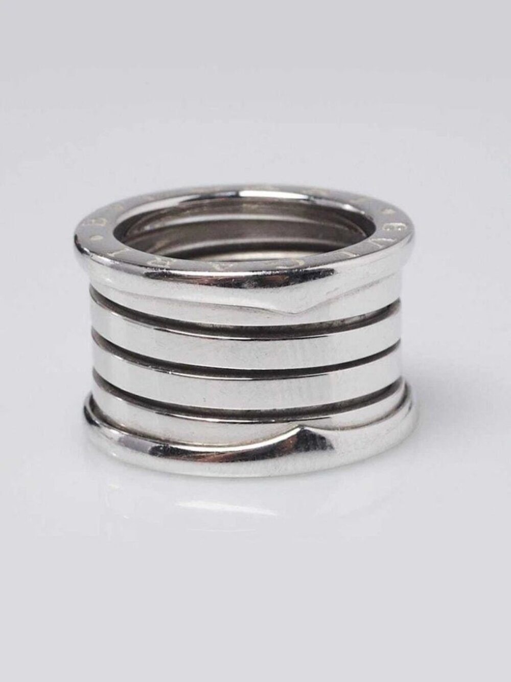 Bvlgari 18k White Gold B.Zero1 4-Band Ring Size 5/49